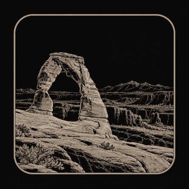 Illustration of Arches National Park.