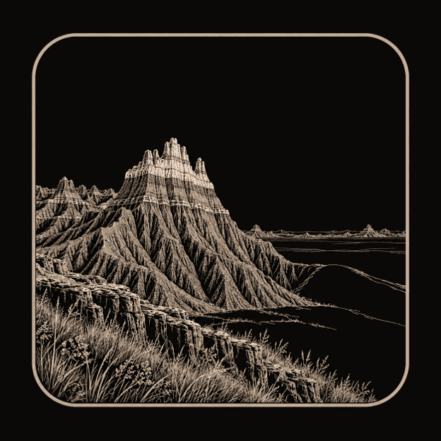 Illustration of Badlands National Park.