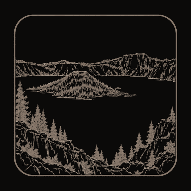 Illustration of Crater Lake National Park.