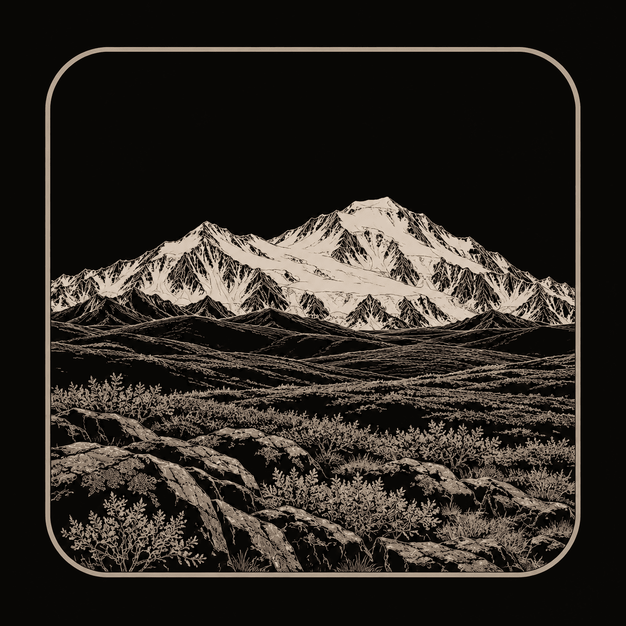 Illustration of Denali National Park.