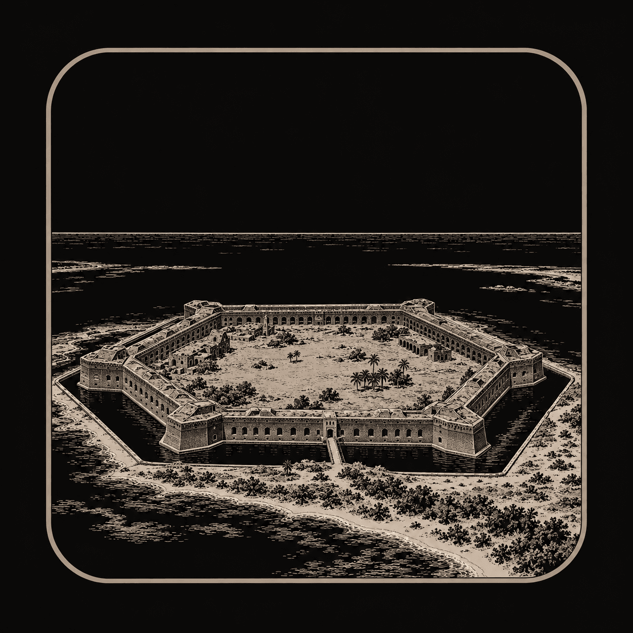 Illustration of Dry Tortugas National Park.