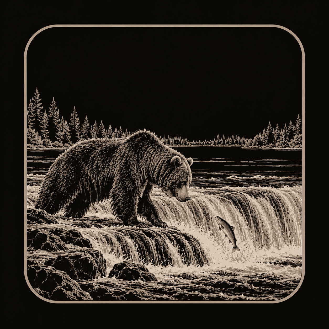 Illustration of Katmai National Park.