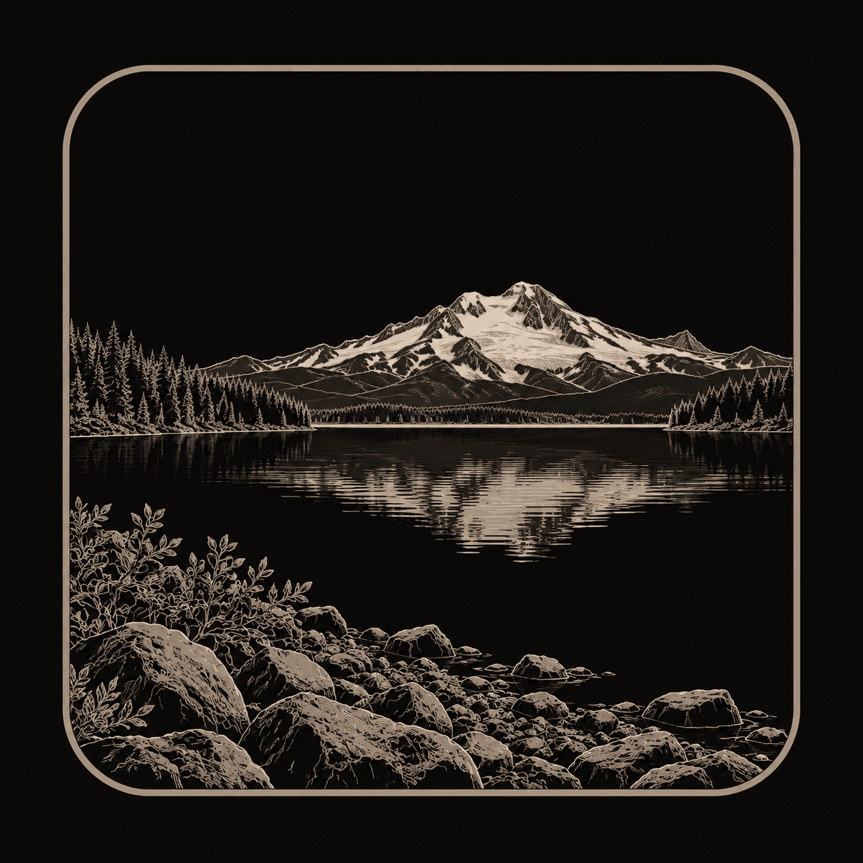 Illustration of Lake Clark National Park.