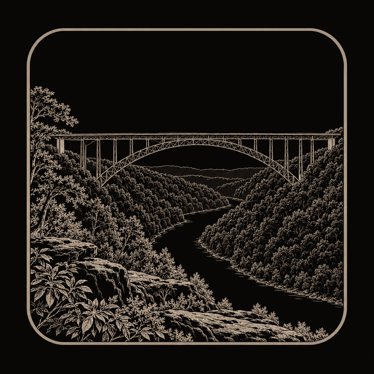 Illustration of New River Gorge National Park and Preserve.