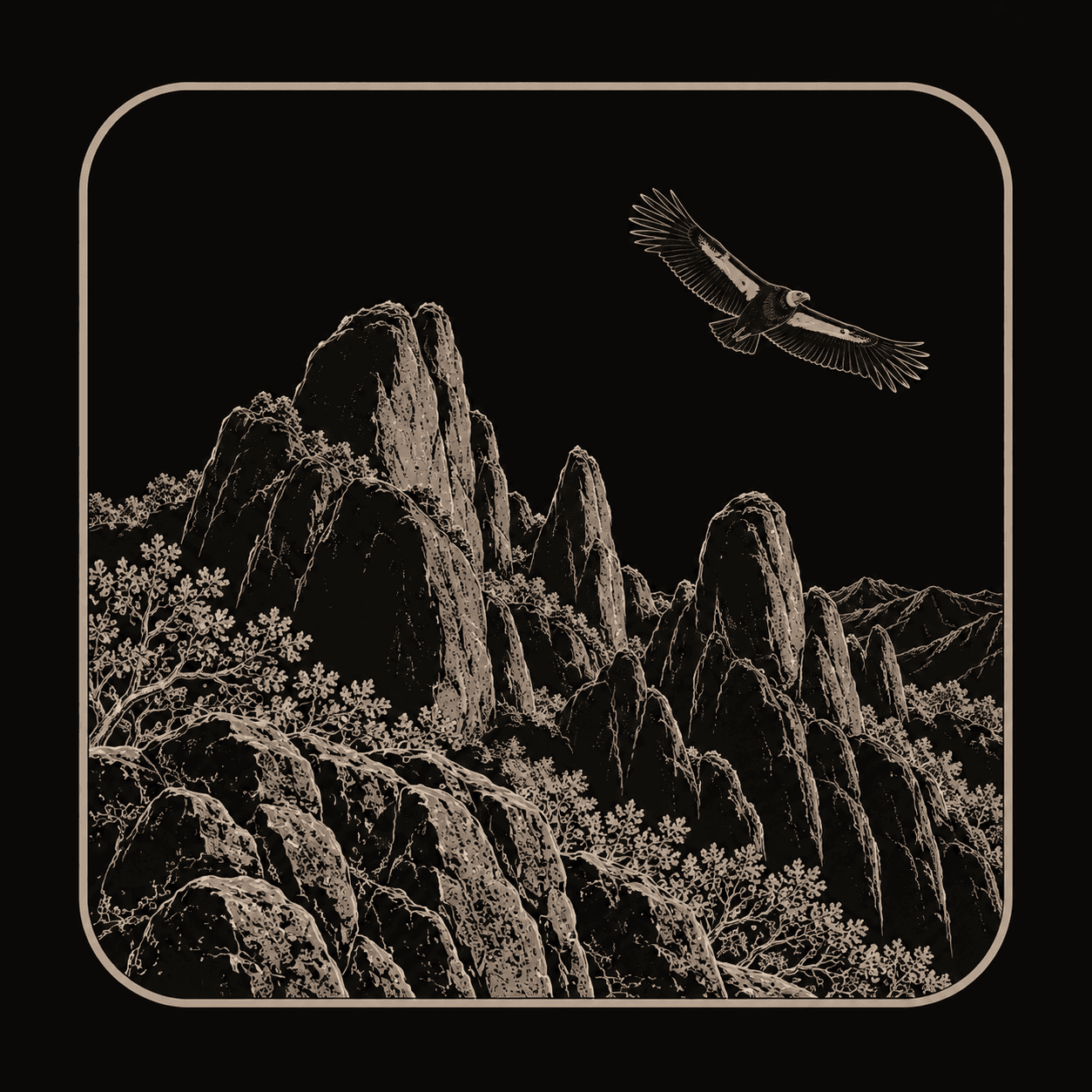 Illustration of Pinnacles National Park.