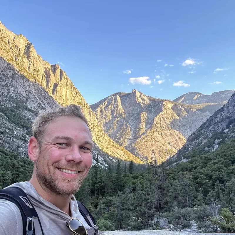 Nick Rainier hiking in Kings Canyon National Park.